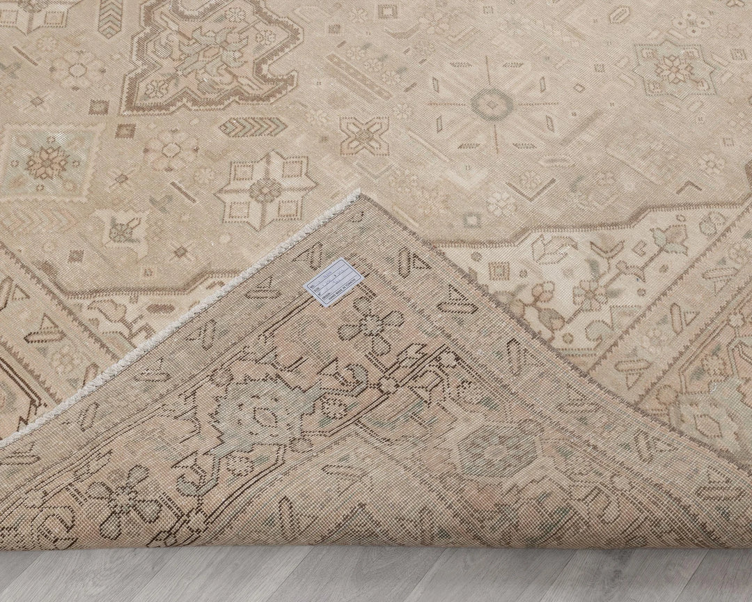 Beige Turkish Oushak Rug 8' 2" x 11' 4" Hand-Knotted | No. VR62908