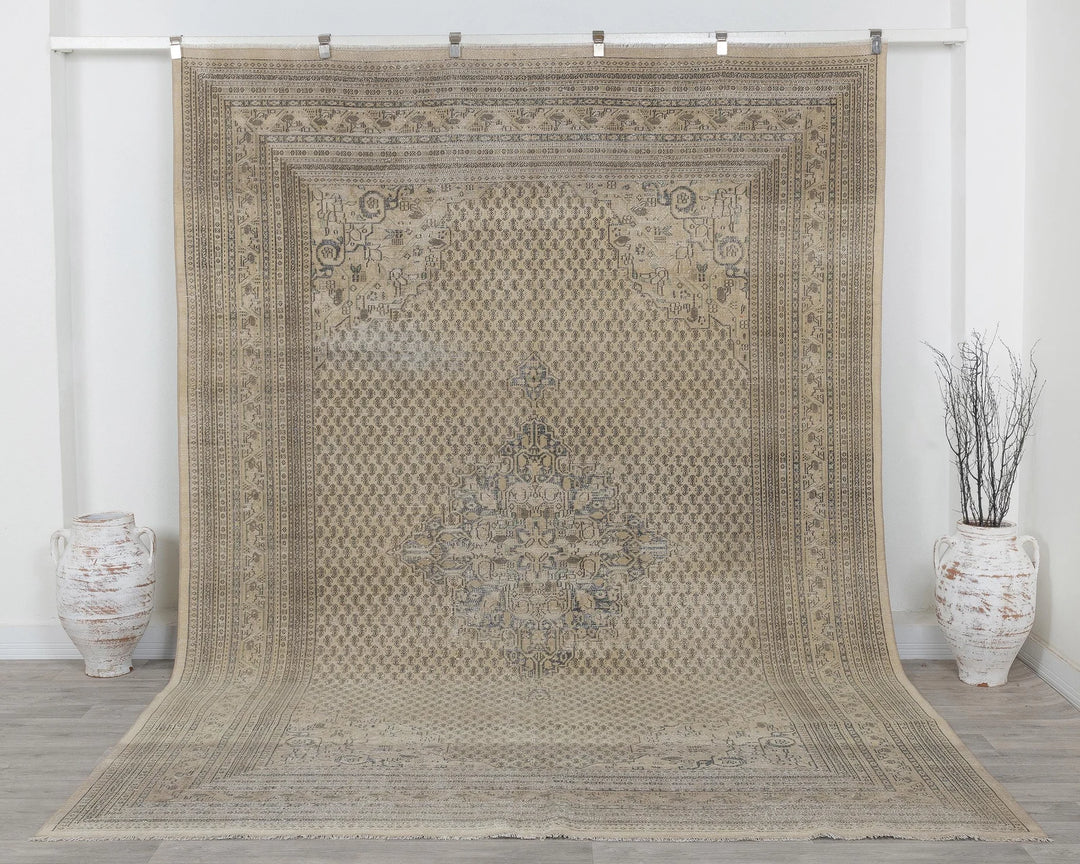 Multicolor Turkish Oushak Rug 7' x 11' Hand-Knotted
