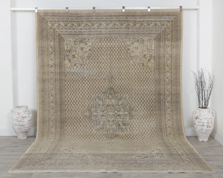 Multicolor Turkish Oushak Rug 7' x 11' Hand-Knotted