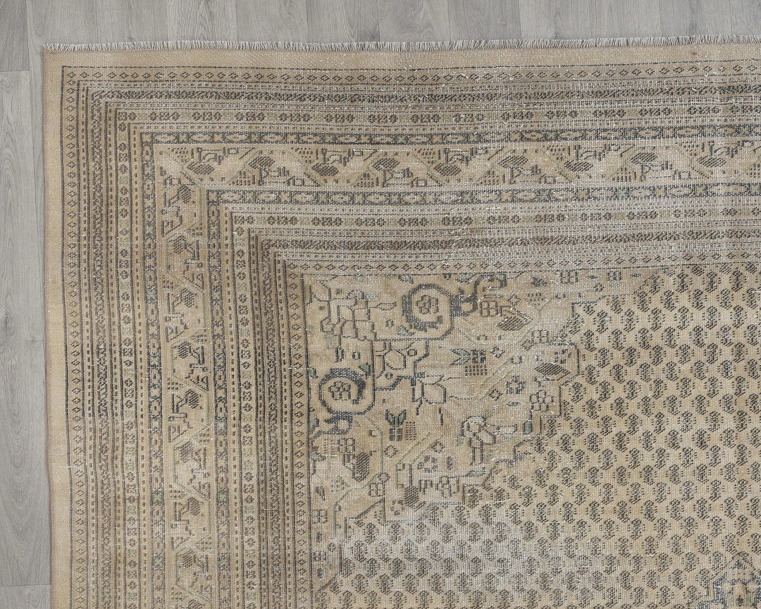 Multicolor Turkish Oushak Rug 7' x 11' Hand-Knotted pattern