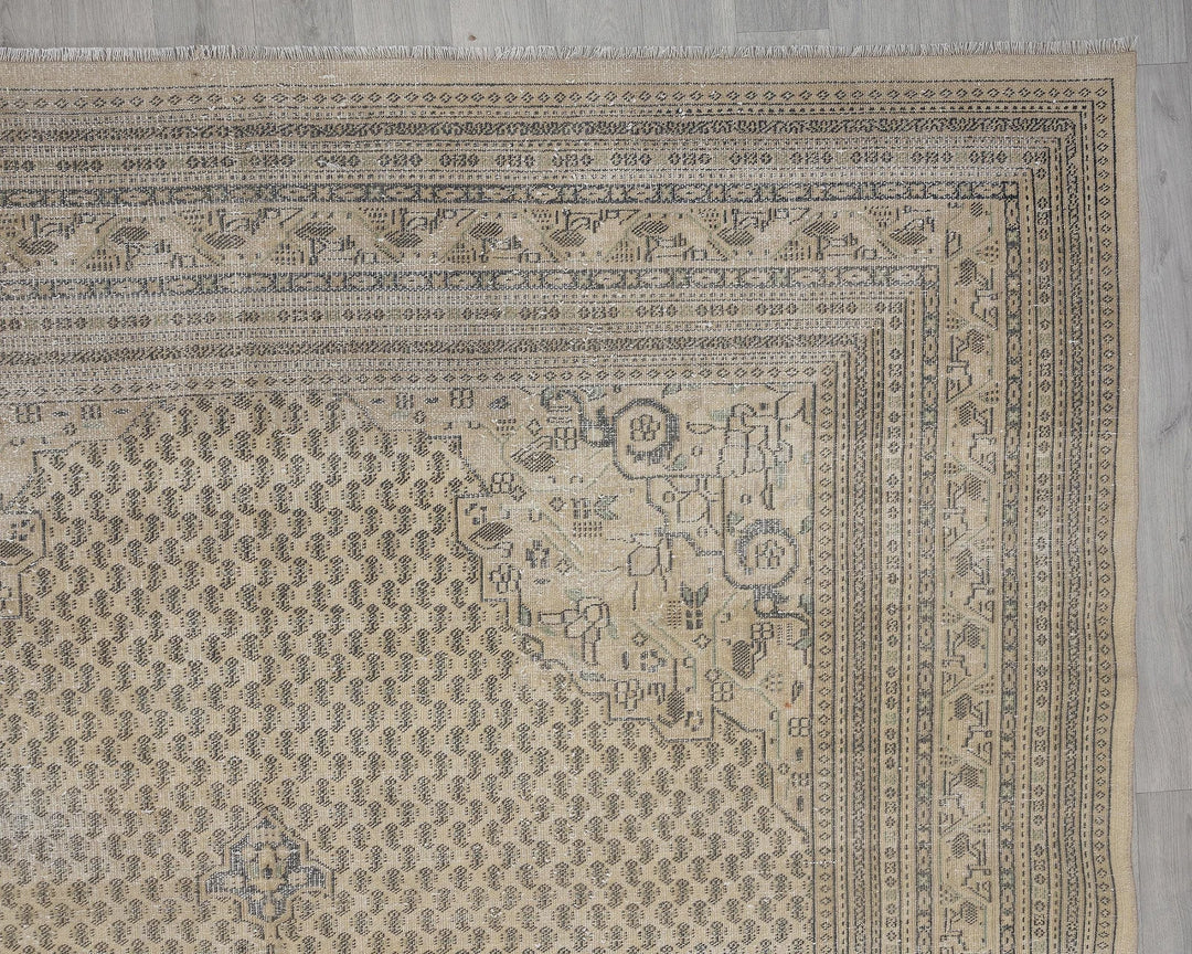 Multicolor Turkish Oushak Rug 7' x 11' Hand-Knotted border