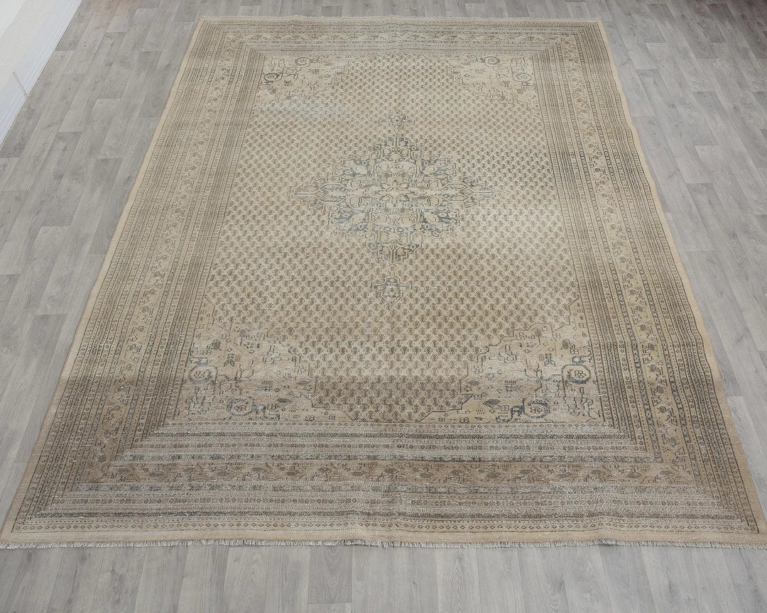 Multicolor Turkish Oushak Rug 7' x 11' Hand-Knotted reverse