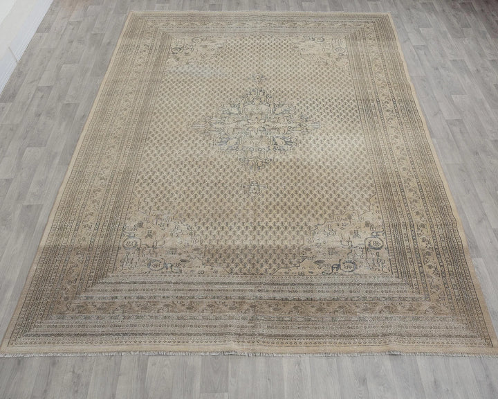 Multicolor Turkish Oushak Rug 7' x 11' Hand-Knotted reverse