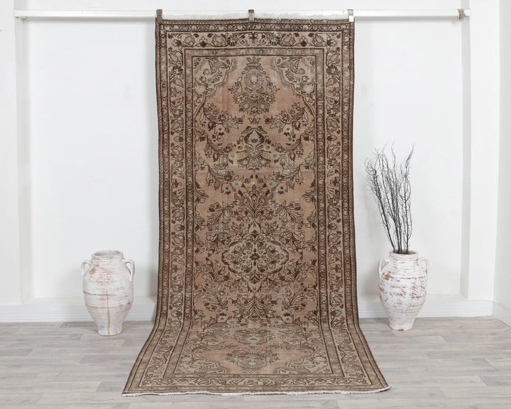 Multicolor Turkish Oushak Rug 4' 5" x 10' 1" Hand-Knotted | No. VR63020