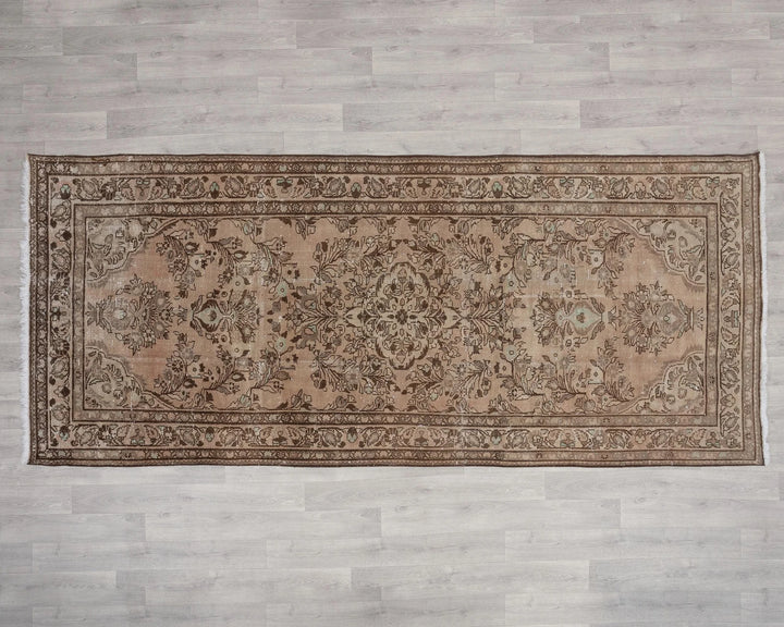 Multicolor Turkish Oushak Rug 4' 5" x 10' 1" Hand-Knotted | No. VR63020