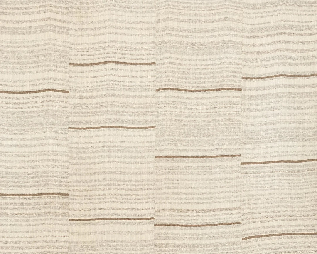 Beige Turkish Kilim Rug 9' 6" x 13' Flat-Weave | No. VR63073