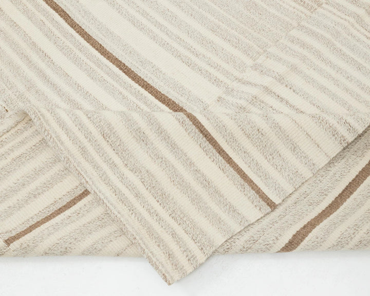 Beige Turkish Kilim Rug 9' 6" x 13' Flat-Weave | No. VR63073