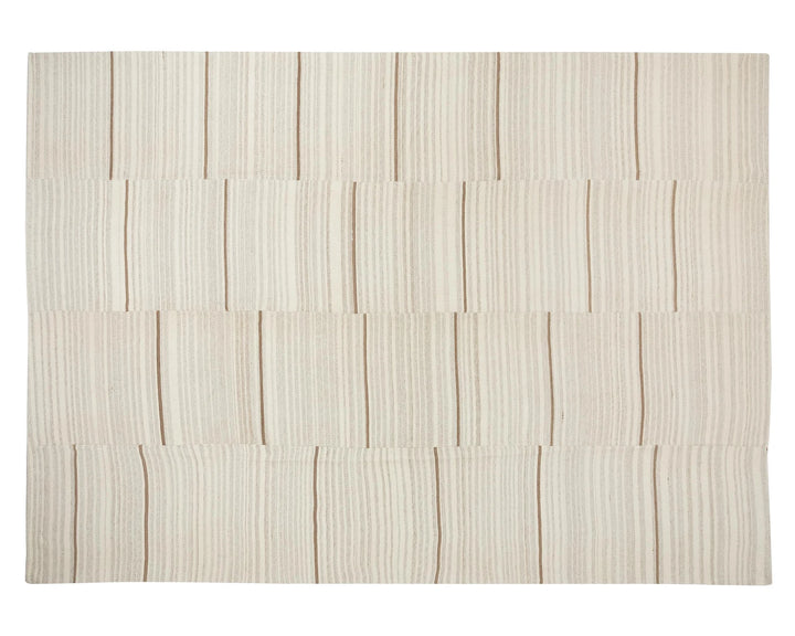 Beige Turkish Kilim Rug 9' 6" x 13' Flat-Weave | No. VR63073