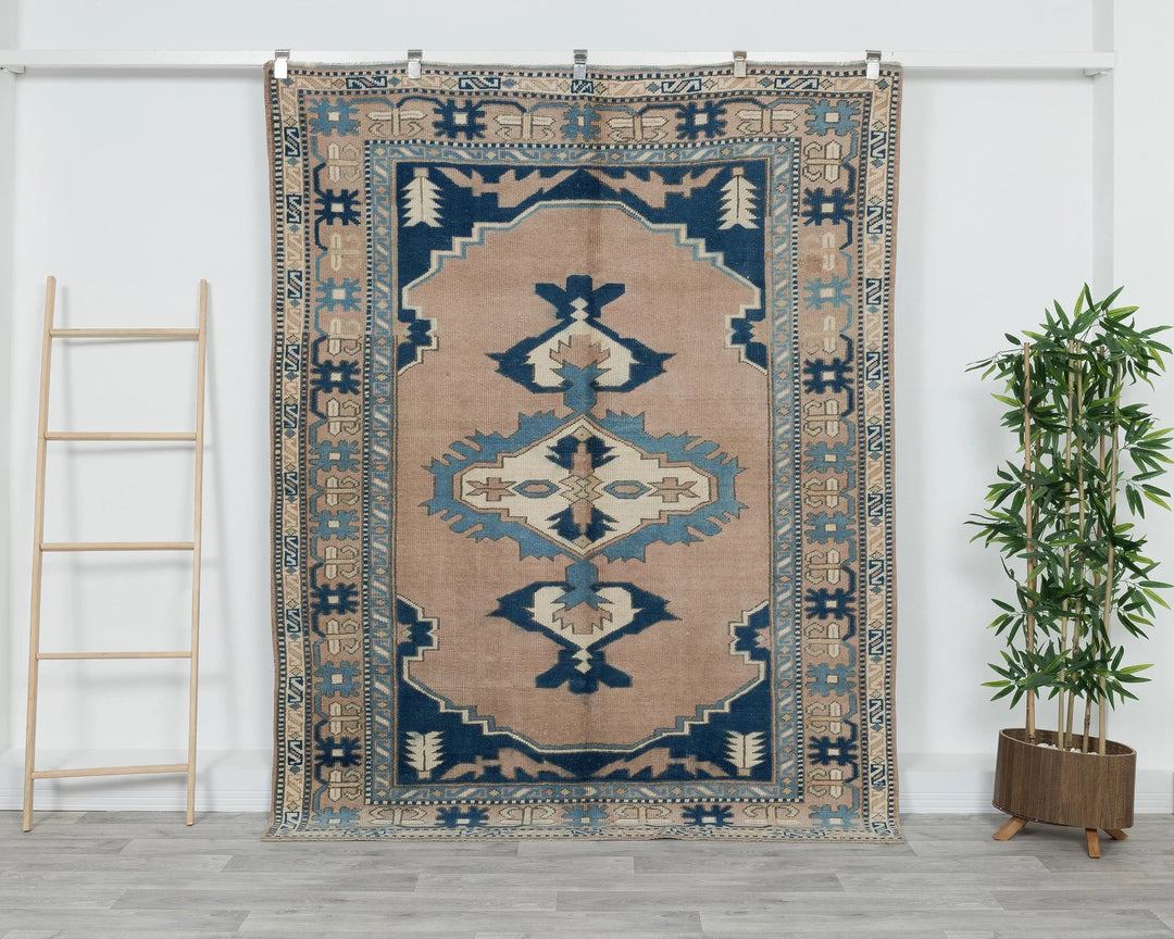 Multicolor Turkish Oushak Rug 7' 3" x 5' 7" Hand-Knotted | No. VR63092
