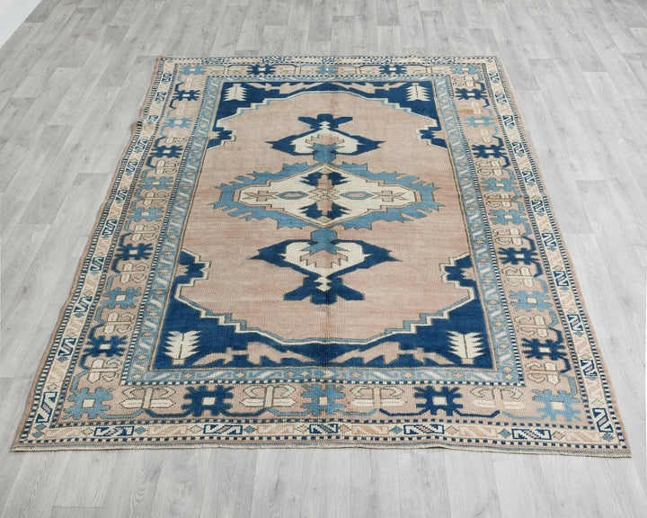 Multicolor Turkish Oushak Rug 7' 3" x 5' 7" Hand-Knotted | No. VR63092