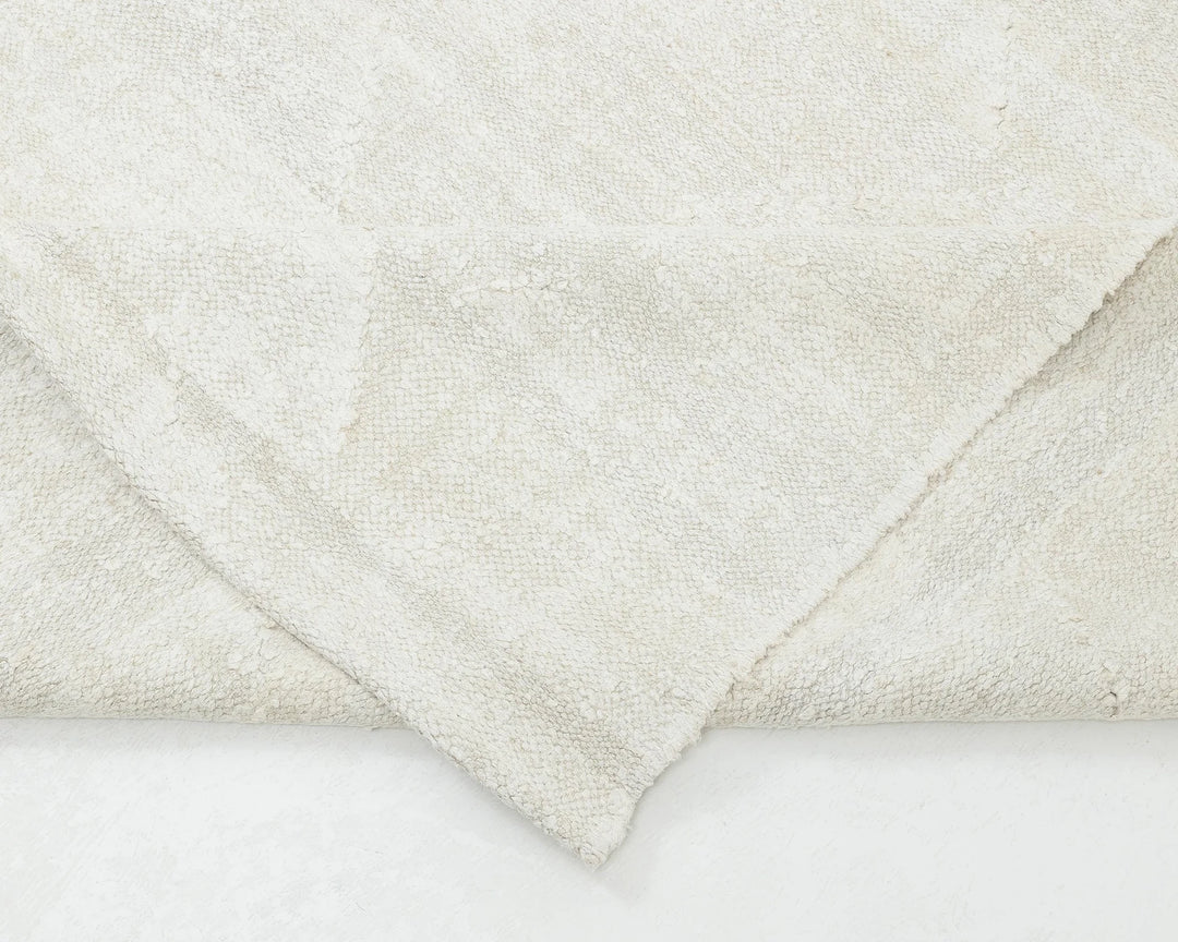 White Turkish Kilim Rug 9' 6" x 12' 4" Flat-Weave | No. VR63154