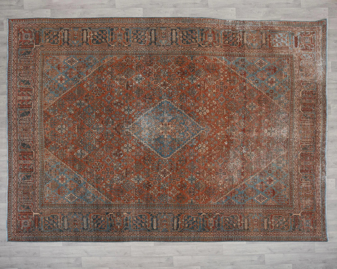 Multicolor Turkish Oushak Rug 8'6" x 11'3" Hand-Knotted | No. VR63191