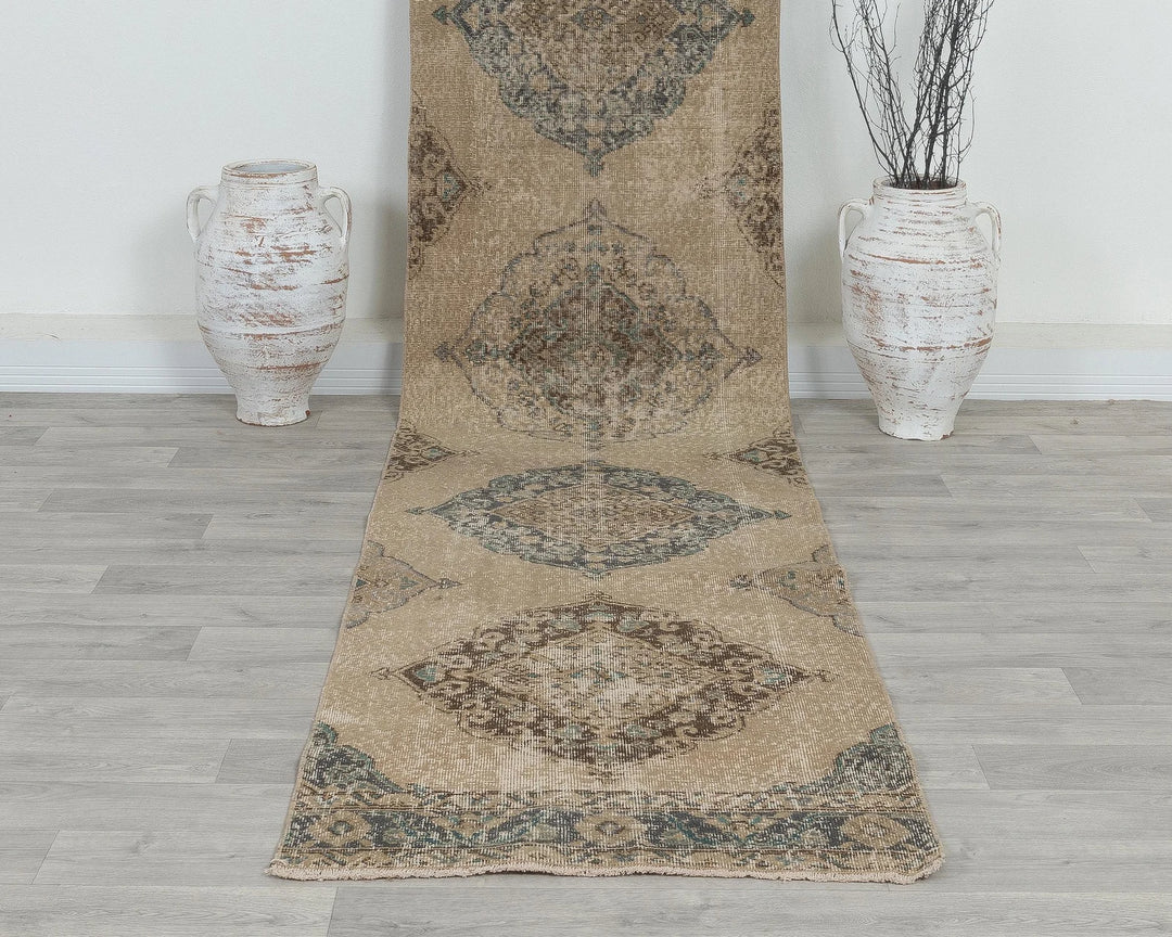 Blue Turkish Oushak Rug 2'7" x 12'6" Hand-Knotted view