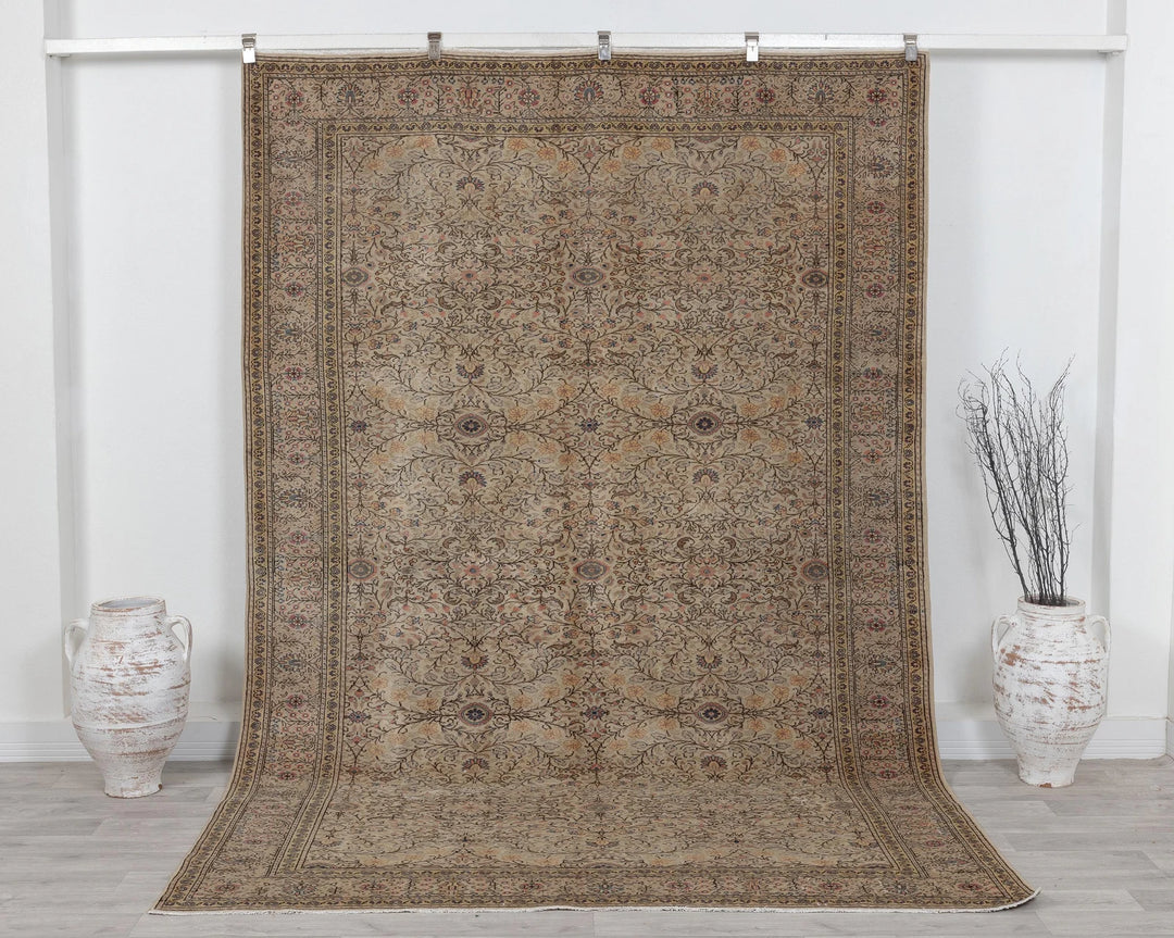 Multicolor Turkish Oushak Rug 6'7" x 9'9" Hand-Knotted | No. VR63262