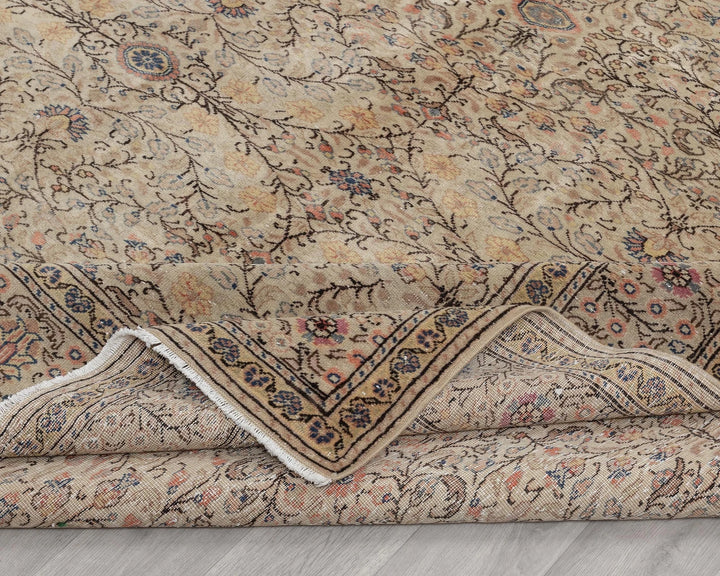 Multicolor Turkish Oushak Rug 6'7" x 9'9" Hand-Knotted | No. VR63262