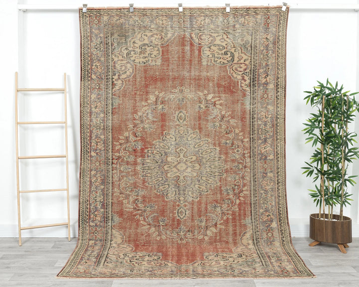 Multicolor Turkish Oushak Rug 6' x 9' Hand-Knotted | No. VR63603