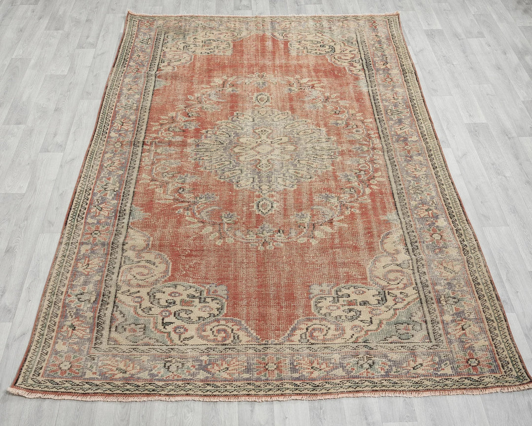 Multicolor Turkish Oushak Rug 6' x 9' Hand-Knotted | No. VR63603