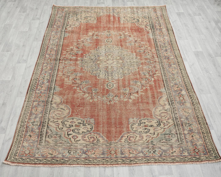 Multicolor Turkish Oushak Rug 6' x 9' Hand-Knotted | No. VR63603