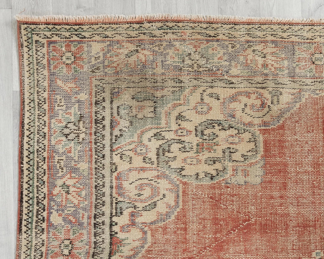 Multicolor Turkish Oushak Rug 6' x 9' Hand-Knotted | No. VR63603