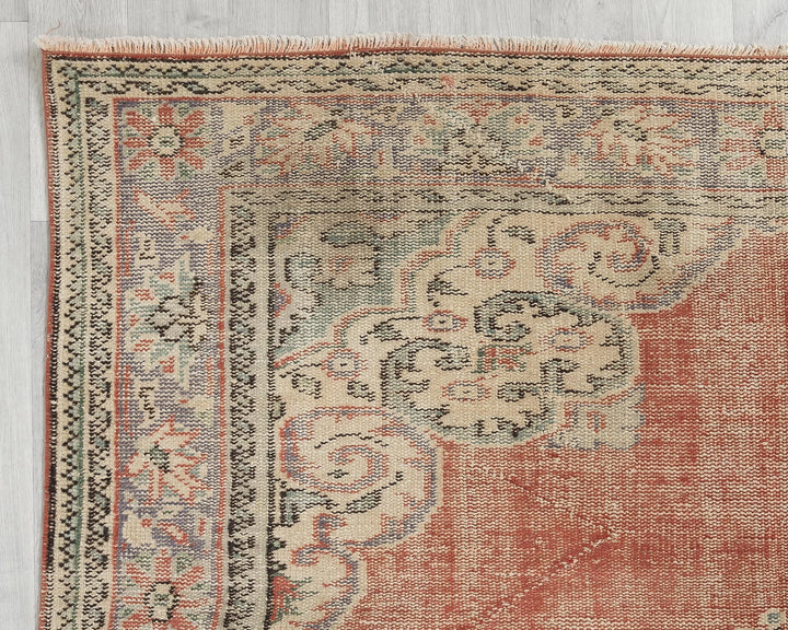Multicolor Turkish Oushak Rug 6' x 9' Hand-Knotted | No. VR63603