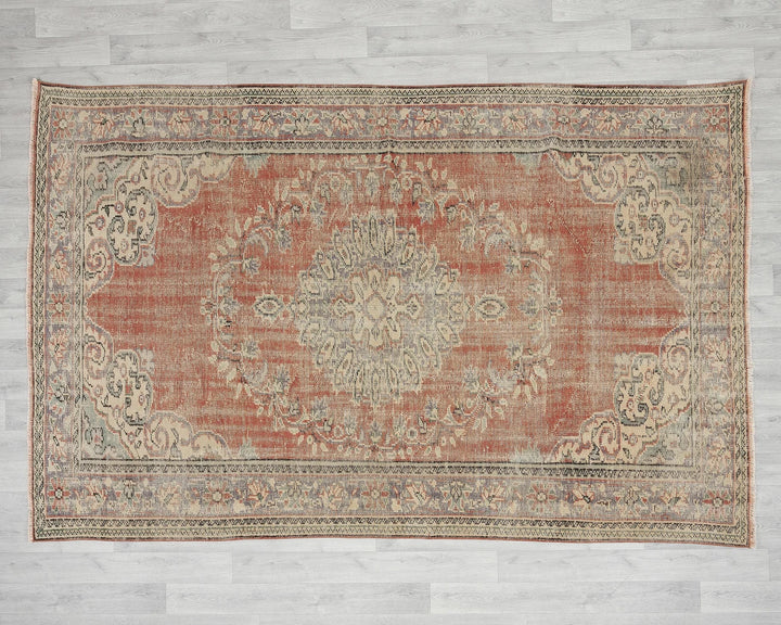 Multicolor Turkish Oushak Rug 6' x 9' Hand-Knotted | No. VR63603