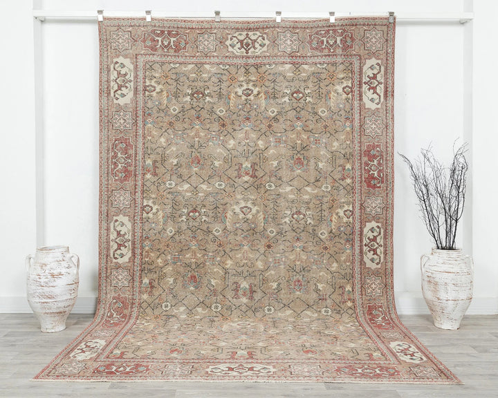 Multicolor Turkish Oushak Rug 6' 9" x 10' 1" Hand-Knotted | No. VR63622
