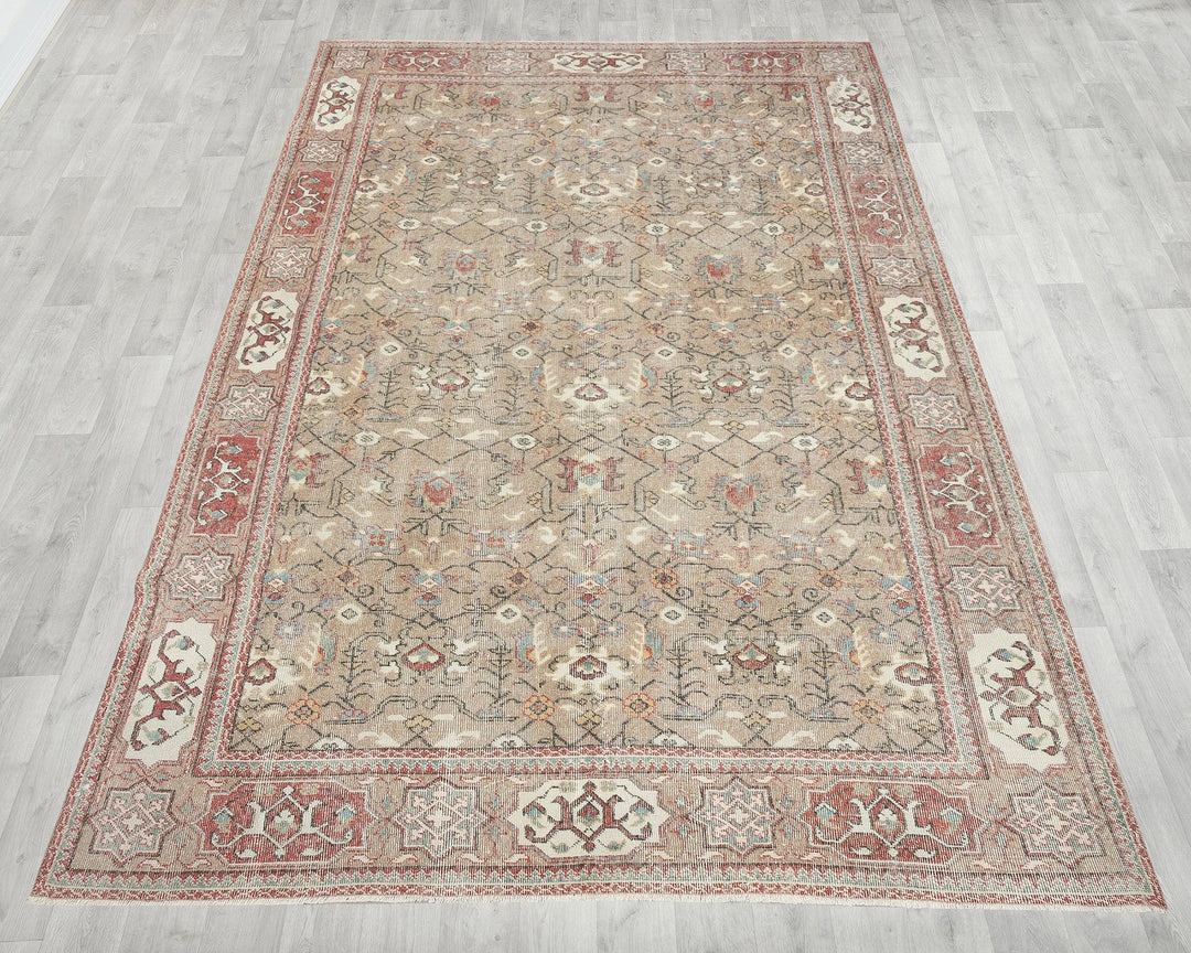 Multicolor Turkish Oushak Rug 6' 9" x 10' 1" Hand-Knotted | No. VR63622