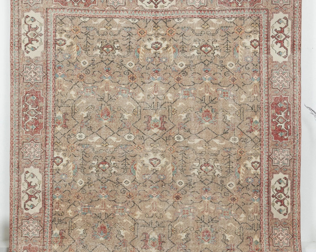 Multicolor Turkish Oushak Rug 6' 9" x 10' 1" Hand-Knotted | No. VR63622