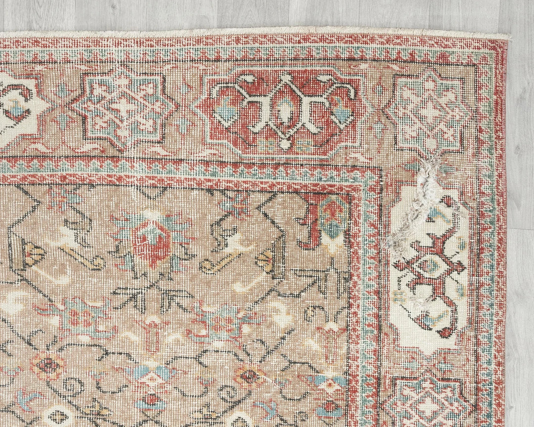 Multicolor Turkish Oushak Rug 6' 9" x 10' 1" Hand-Knotted | No. VR63622