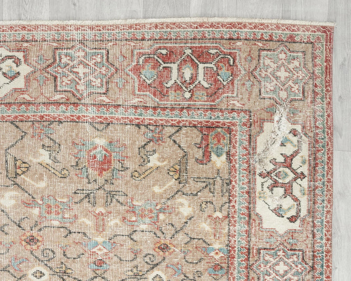 Multicolor Turkish Oushak Rug 6' 9" x 10' 1" Hand-Knotted | No. VR63622