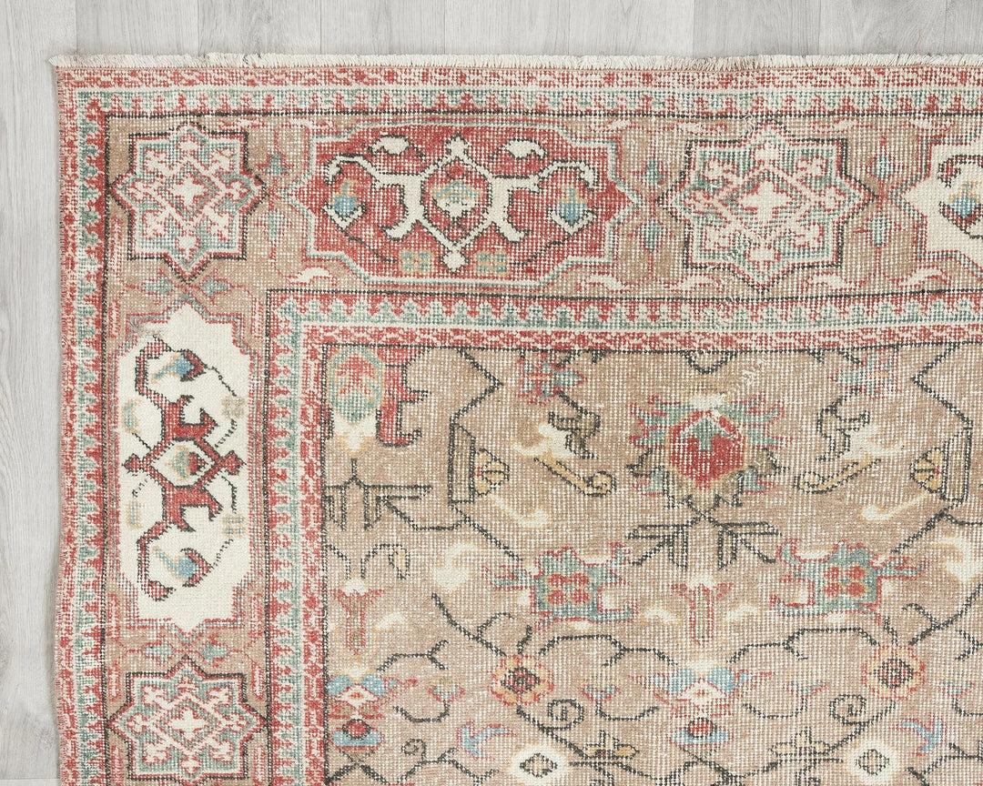 Multicolor Turkish Oushak Rug 6' 9" x 10' 1" Hand-Knotted | No. VR63622