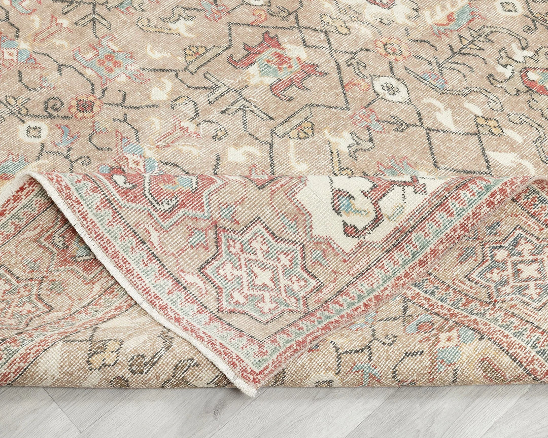 Multicolor Turkish Oushak Rug 6' 9" x 10' 1" Hand-Knotted | No. VR63622