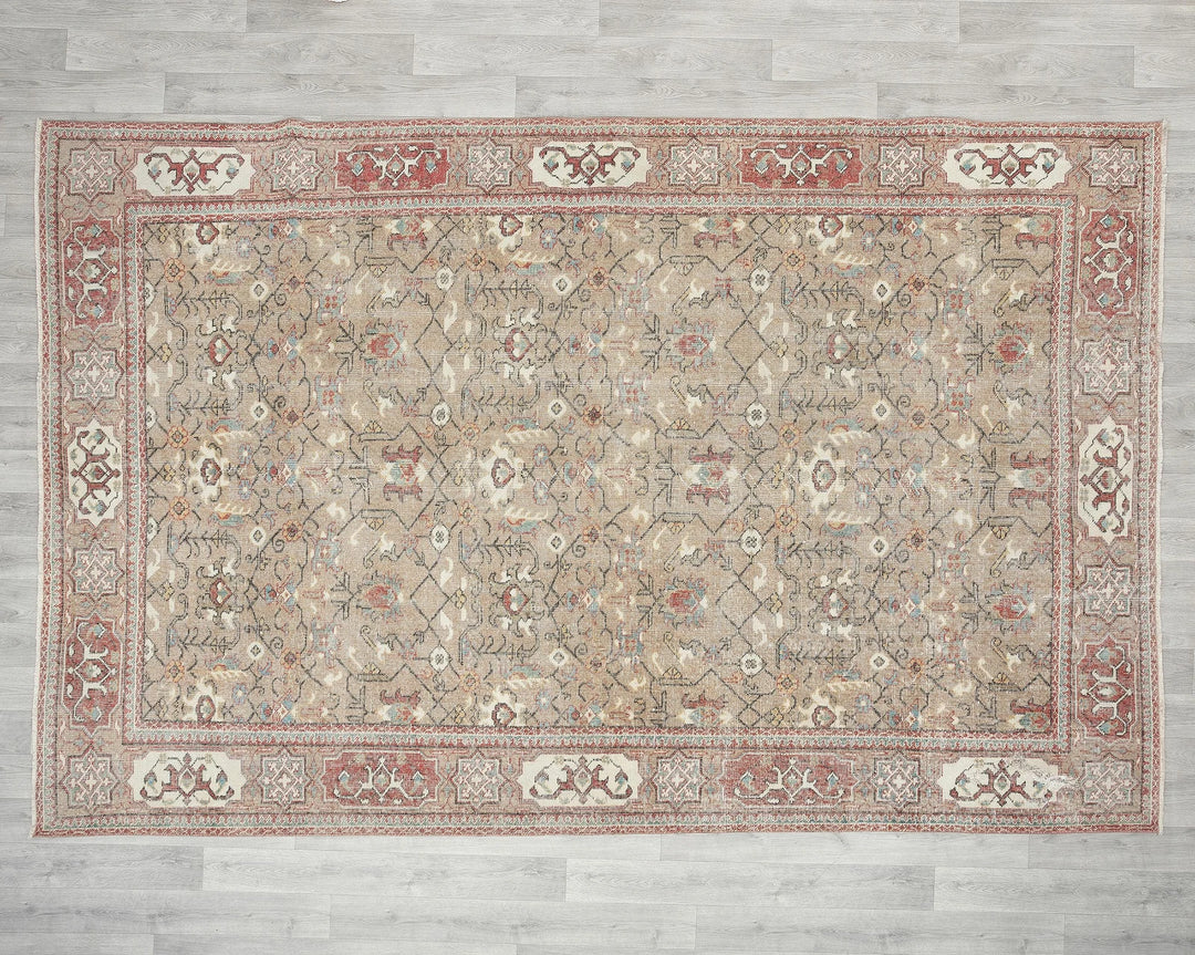 Multicolor Turkish Oushak Rug 6' 9" x 10' 1" Hand-Knotted | No. VR63622