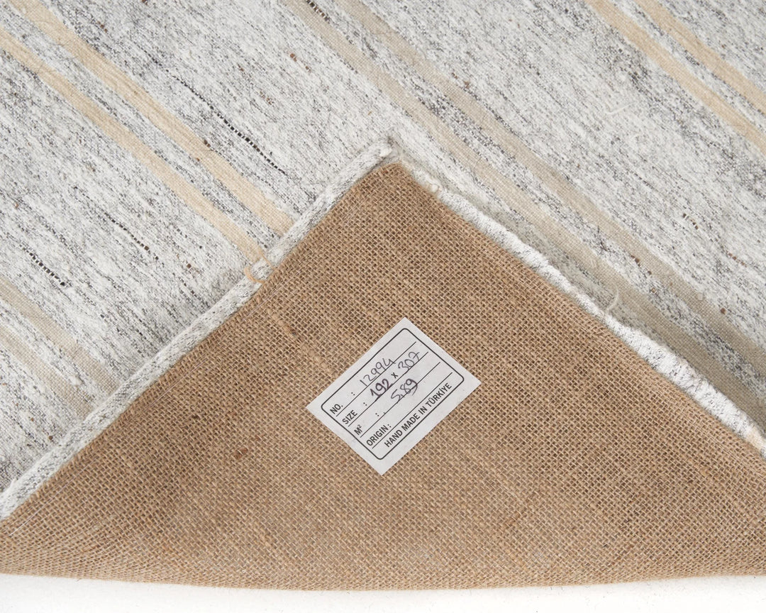 Gray Turkish Kilim Rug 6' 4" x 9' 10" Flat-Weave view 9