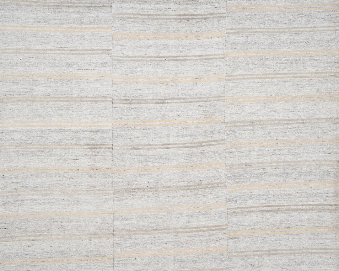 Gray Turkish Kilim Rug 6' 4" x 9' 10" Flat-Weave detail