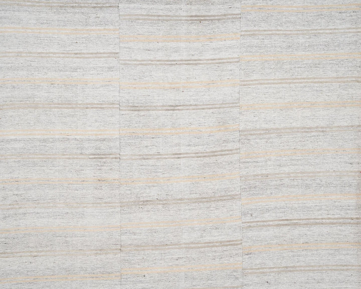 Gray Turkish Kilim Rug 6' 4" x 9' 10" Flat-Weave detail