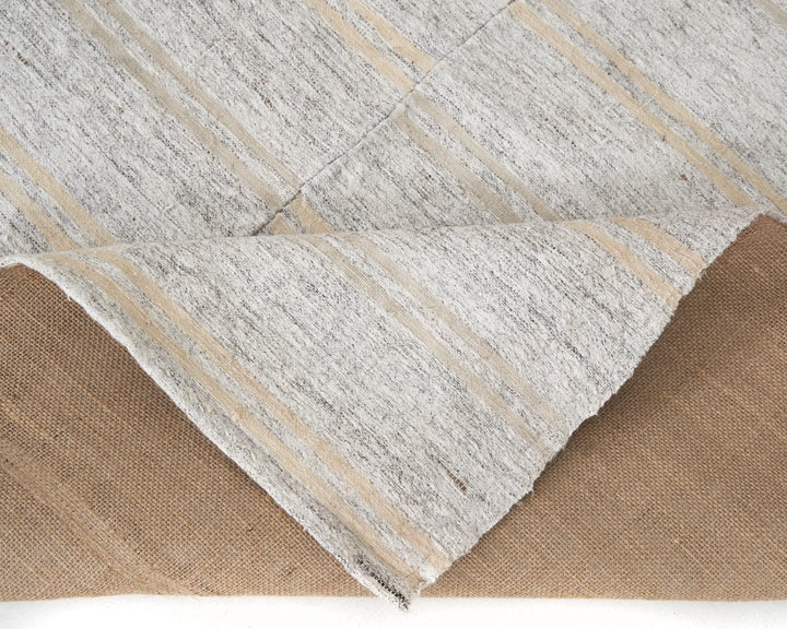 Gray Turkish Kilim Rug 6' 4" x 9' 10" Flat-Weave reverse