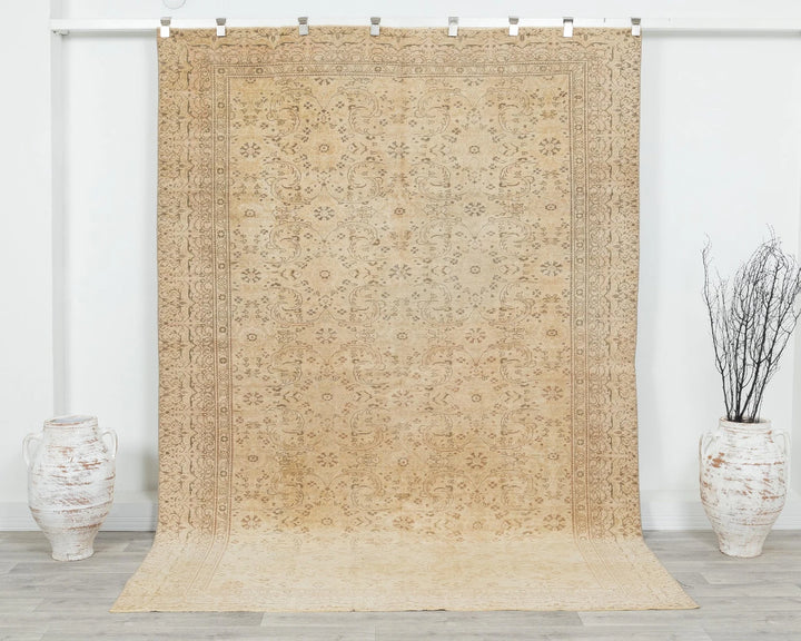 Multicolor Turkish Oushak Rug 6'5" x 9'2" Hand-Knotted | No. VR63847