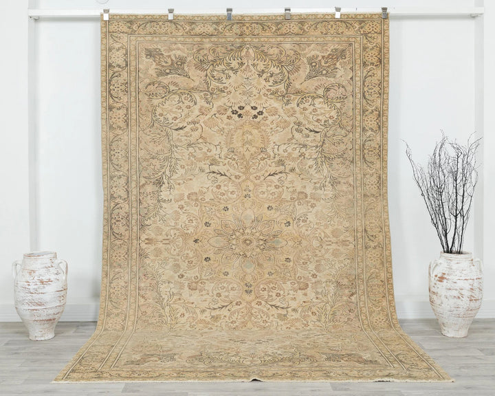 Multicolor Turkish Oushak Rug 6'5" x 9'10" Hand-Knotted | No. VR63891