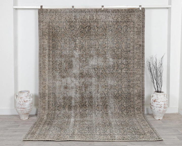 Multicolor Turkish Oushak Rug 6'9" x 9'10" Hand-Knotted | No. VR63940