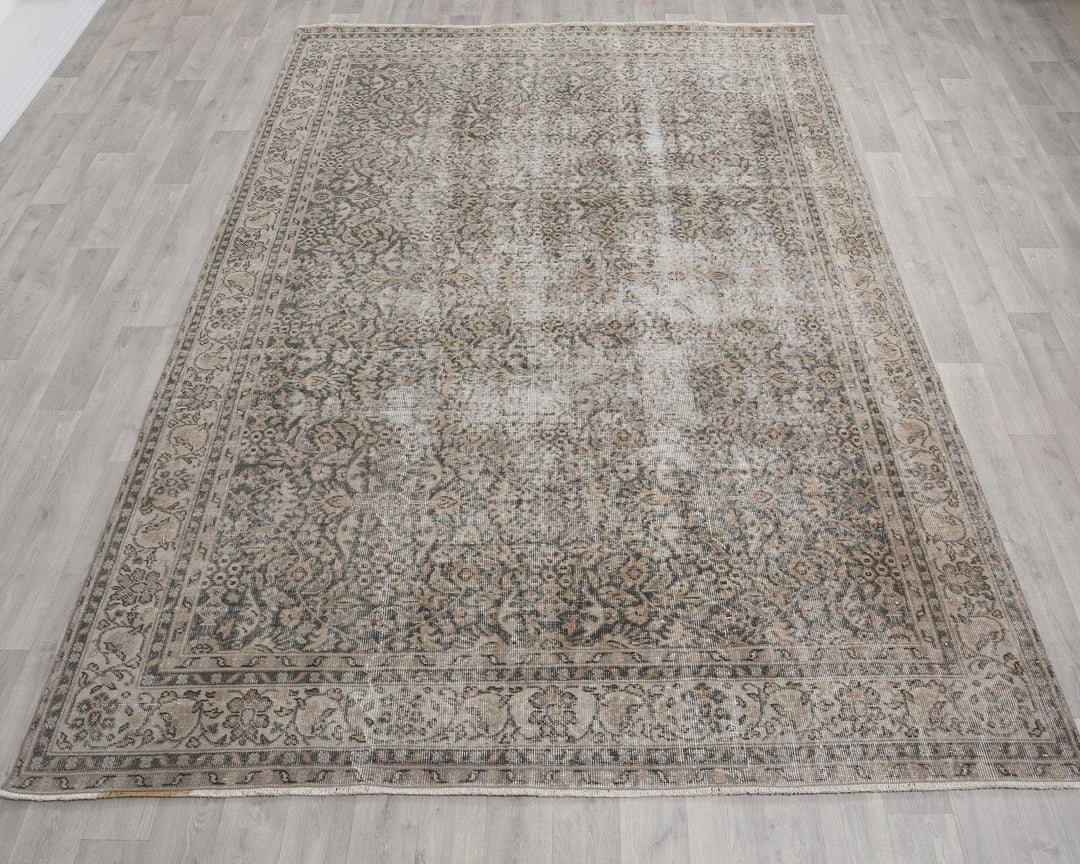 Multicolor Turkish Oushak Rug 6'9" x 9'10" Hand-Knotted | No. VR63940