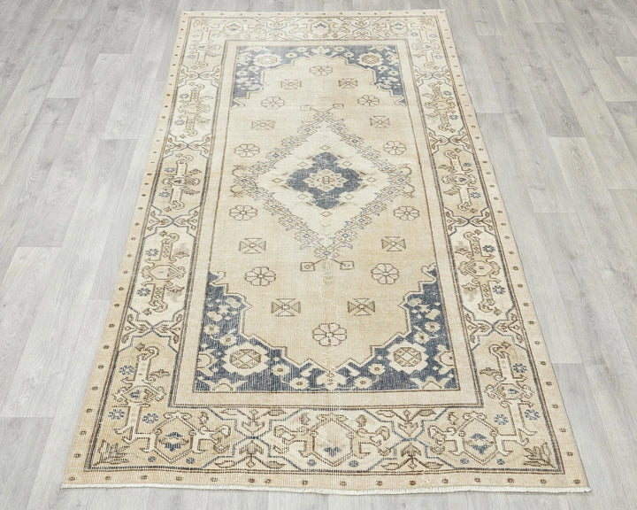 Multicolor Turkish Oushak Rug 6'7" x 3'7" Hand-Knotted | No. VR64013