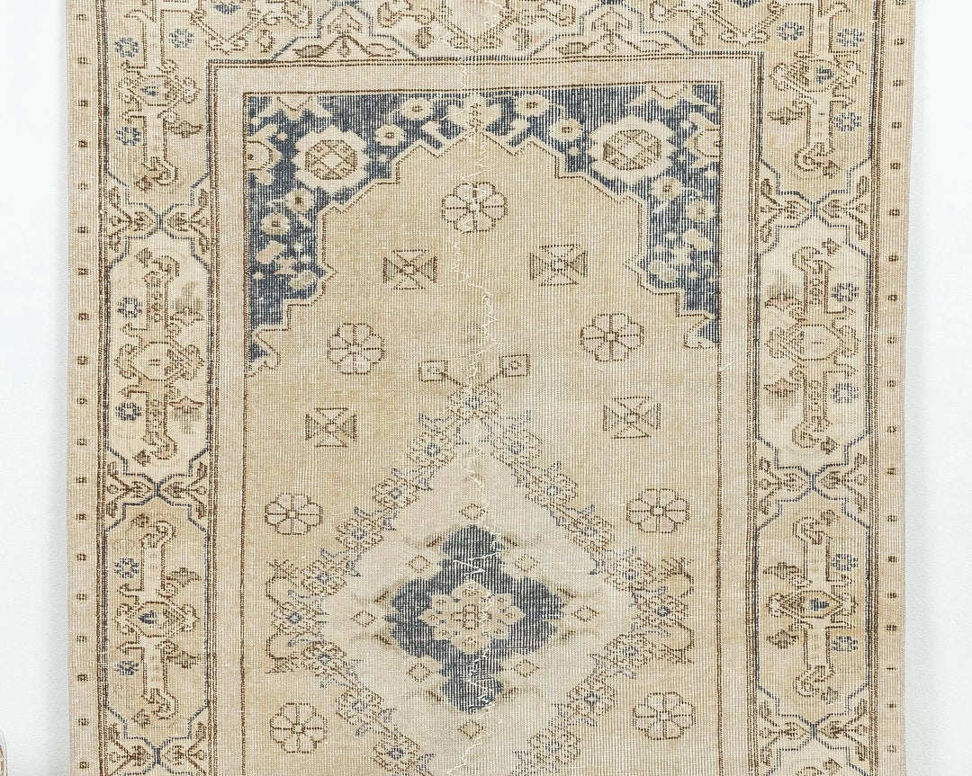 Multicolor Turkish Oushak Rug 6'7" x 3'7" Hand-Knotted | No. VR64013