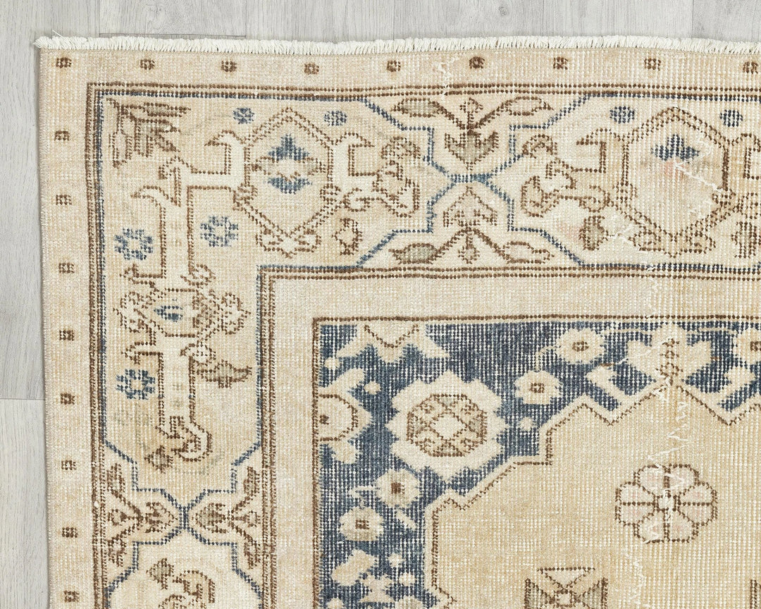 Multicolor Turkish Oushak Rug 6'7" x 3'7" Hand-Knotted | No. VR64013