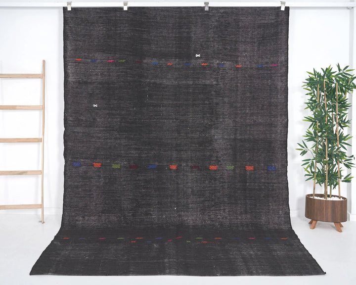 Brown Turkish Kilim Rug 3' 1" x 6' 7" Flat-Weave | No. VR64028