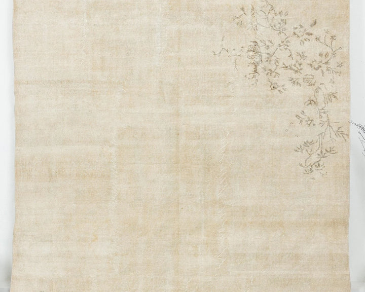 Beige Turkish Oushak Rug 6' 8" x 10' 5" Hand-Knotted | No. VR64206
