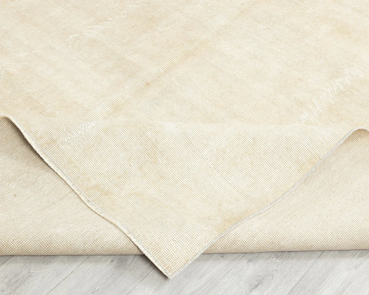 Beige Turkish Oushak Rug 6' 8" x 10' 5" Hand-Knotted | No. VR64206