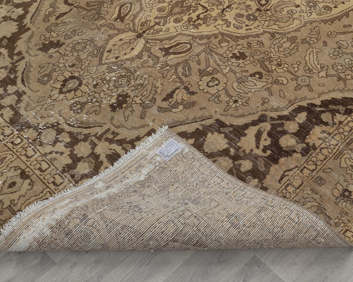 Beige Turkish Oushak Rug 7' x 10' 6" Hand-Knotted field
