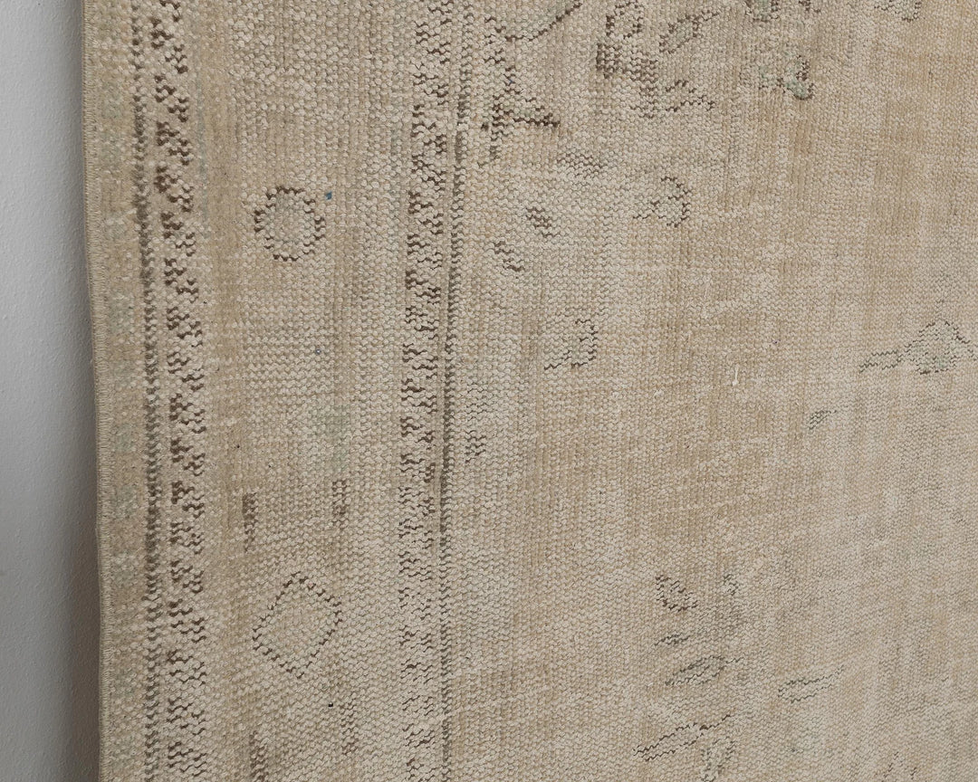 Beige Turkish Oushak Rug 6' 11" x 9' 11" Hand-Knotted | No. VR64270