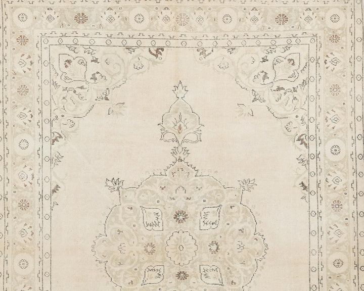 Beige Turkish Oushak Rug 7' 1" x 10' 2" Hand-Knotted | No. VR64341